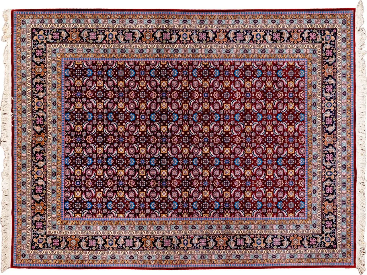 Handwoven rug No. 011, 9′ × 12′, viewed from above