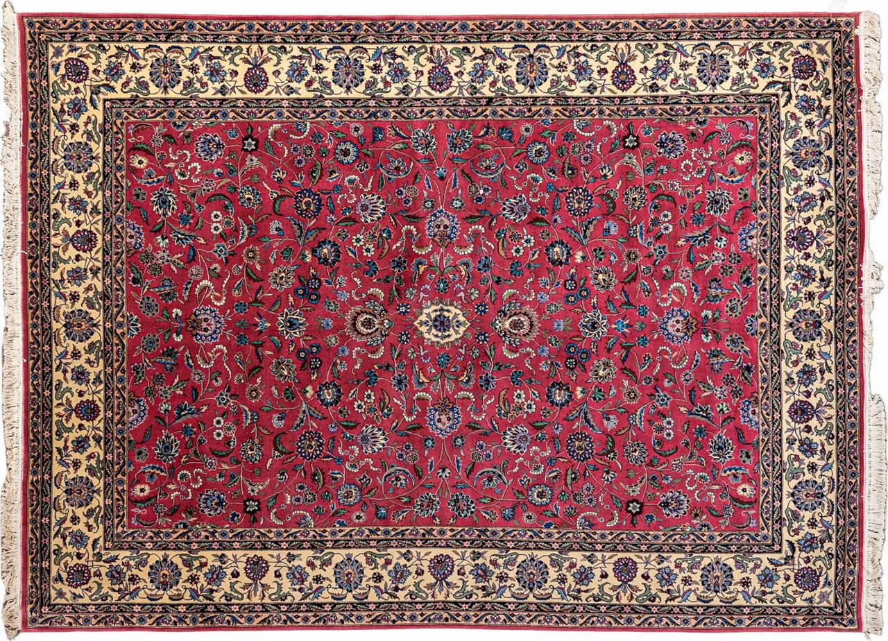 Handwoven rug No. 019, 9′ × 12′, viewed from above