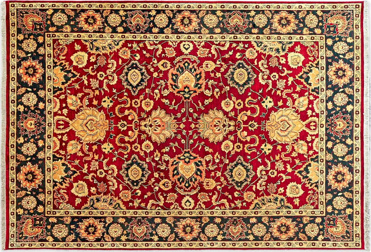 Handwoven rug No. 021, 9′ × 12′, viewed from above