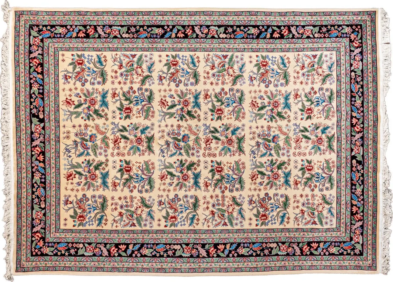 Handwoven rug No. 034, 9′ × 12′, viewed from above