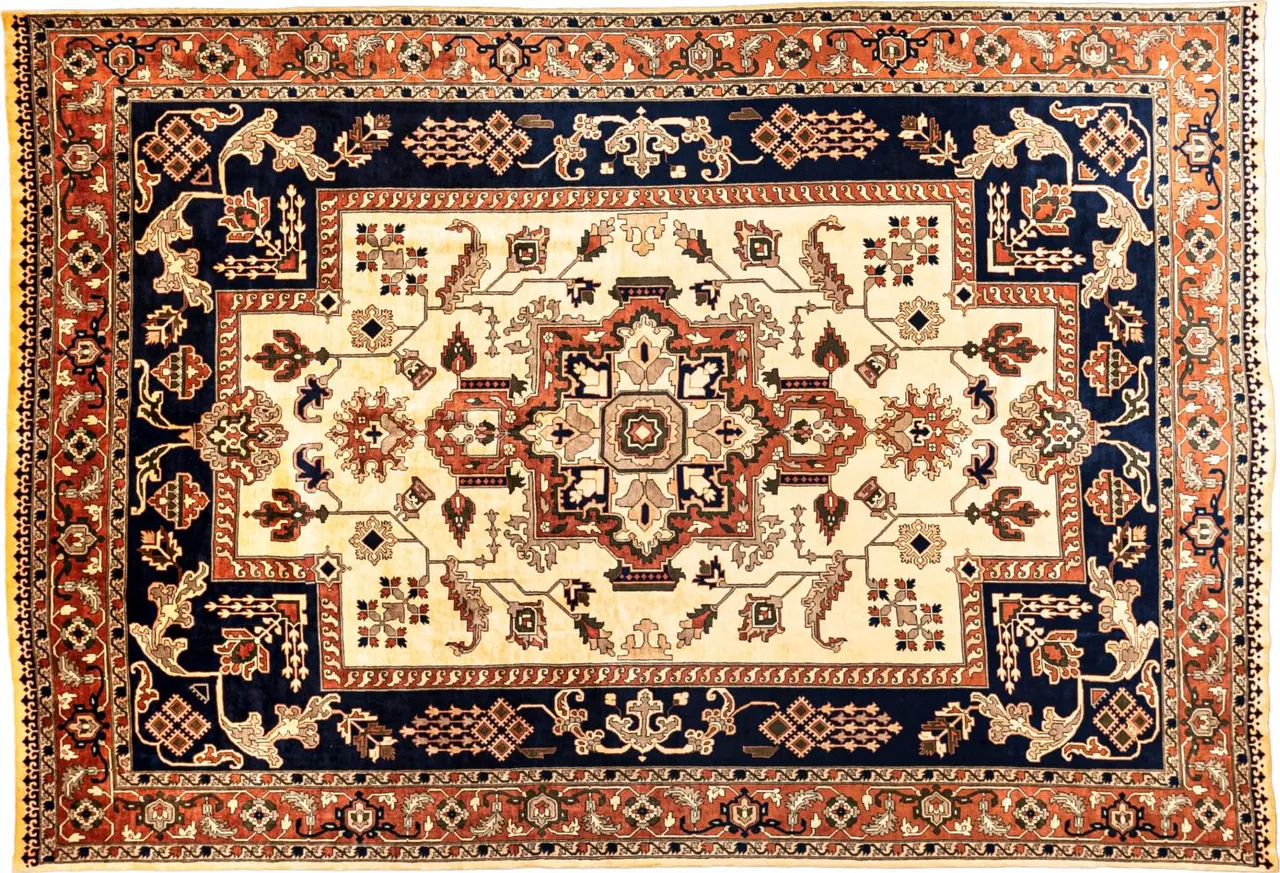 Handwoven rug No. 105, 10′ × 14′, viewed from above