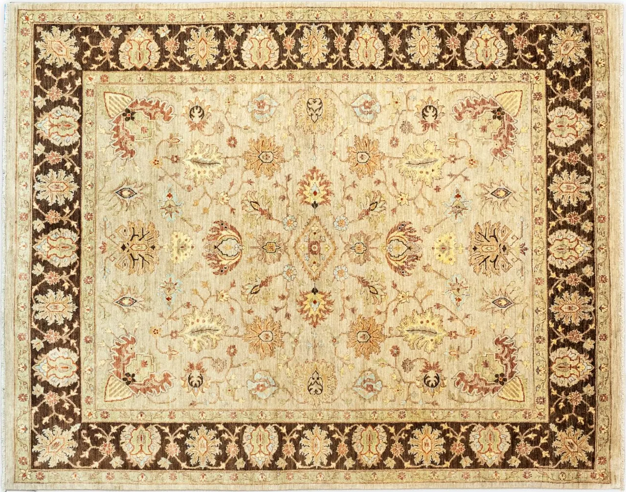 Handwoven rug No. 128, 8′ × 10′, viewed from above
