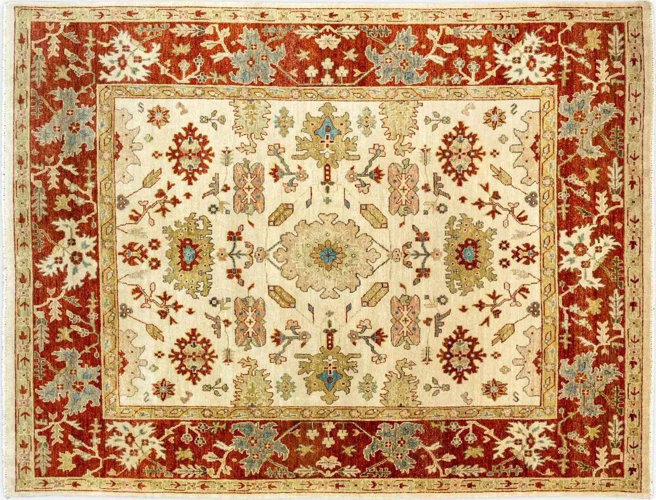 Handwoven rug No. 139, 8′ × 10′, viewed from above