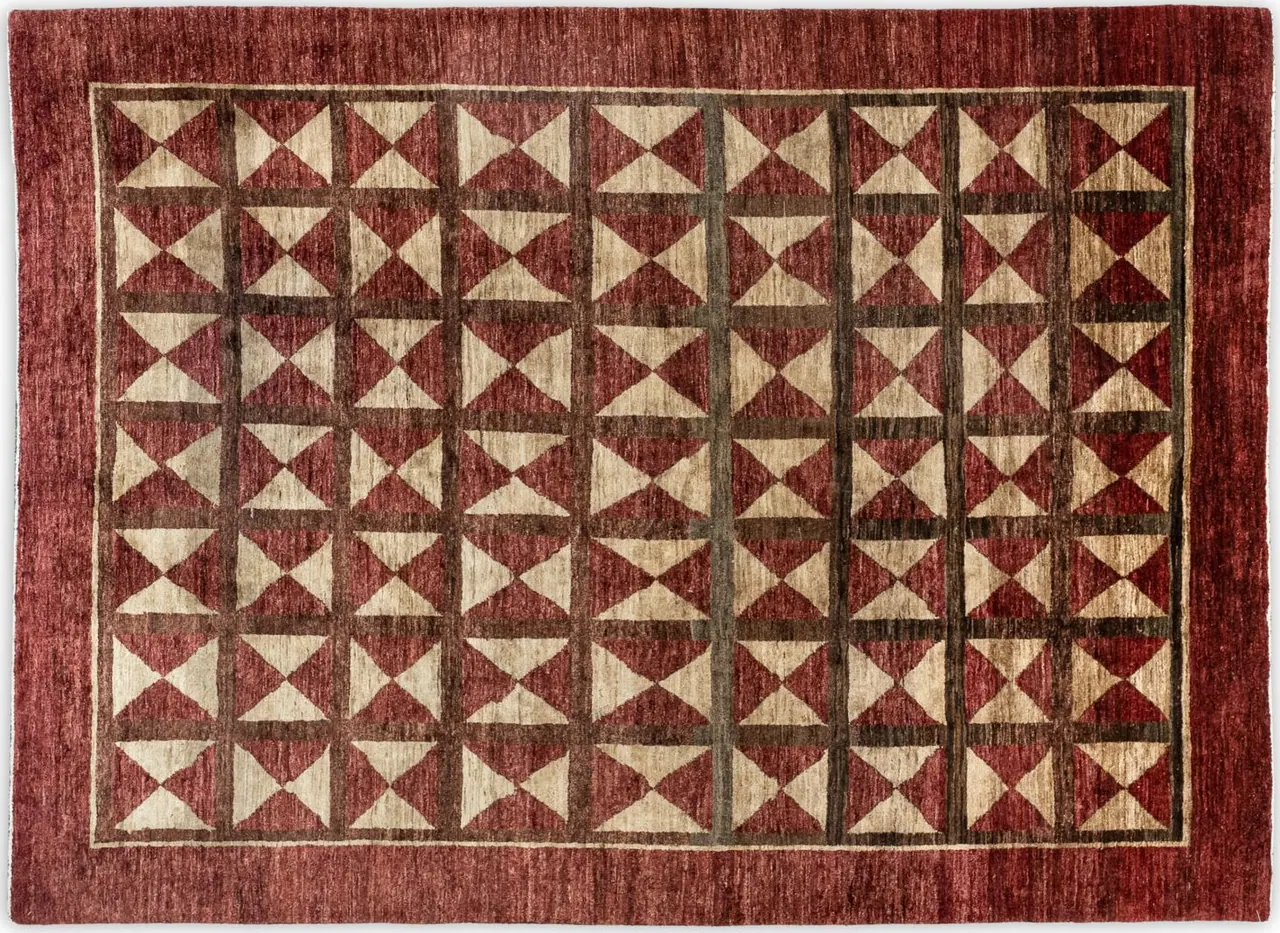 Handwoven rug No. 157, 8′ × 10′, viewed from above
