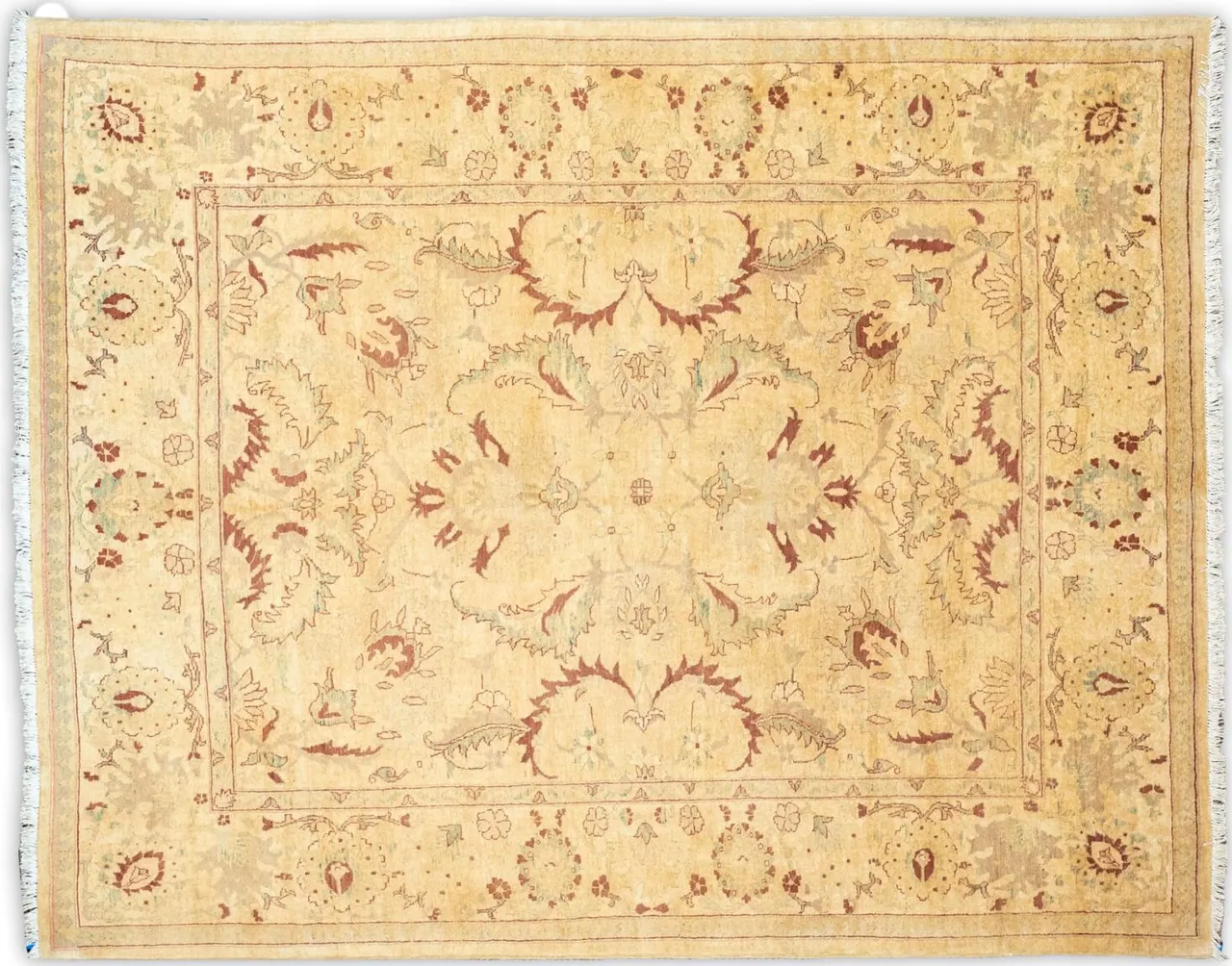 Handwoven rug No. 213, 8′ × 10′, viewed from above