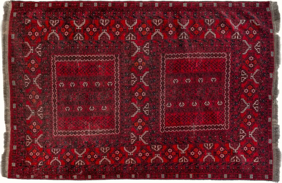 Handwoven rug No. 309, 6′ × 9′, viewed from above
