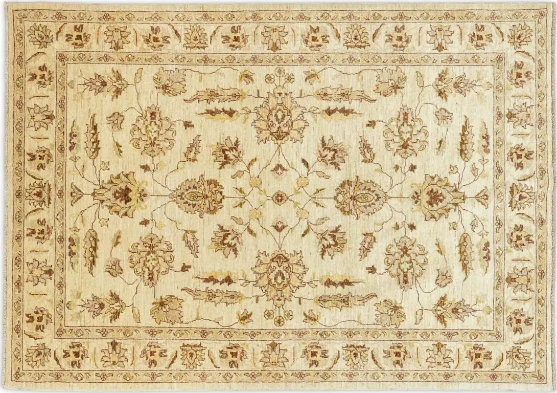 Handwoven rug No. 312, 5′ × 7′, viewed from above