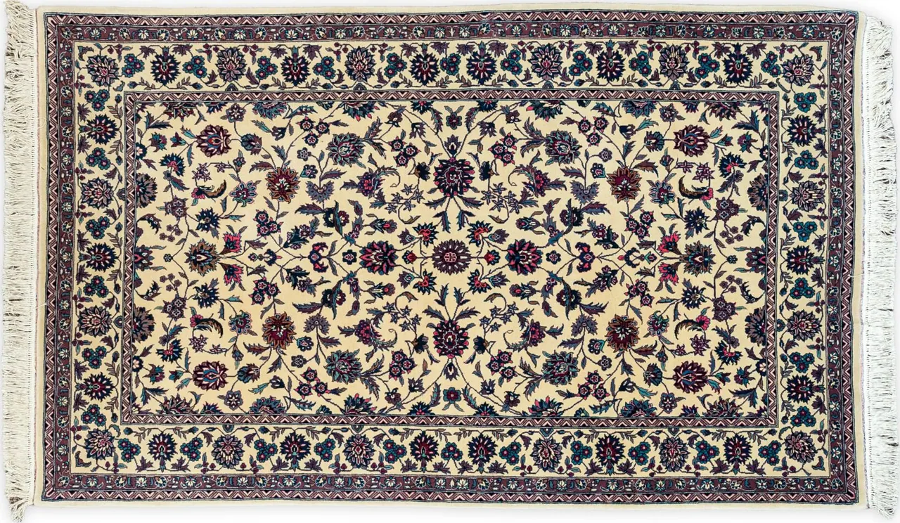Handwoven rug No. 328, 5′ × 7′, viewed from above
