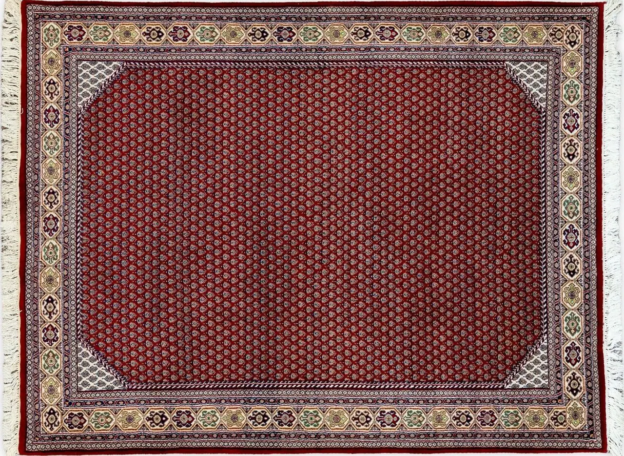 Handwoven rug No. 332, 5′ × 7′, viewed from above