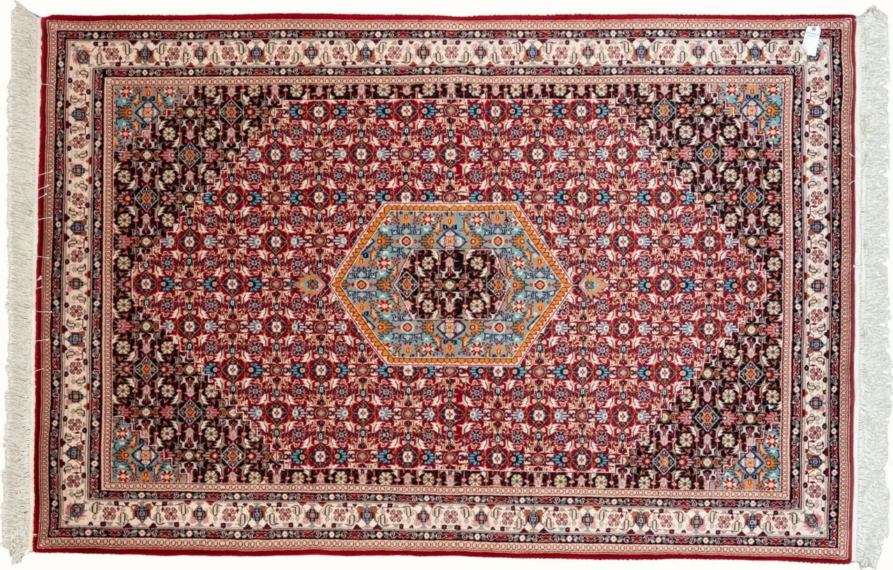 Handwoven rug No. 606, 6′ × 9′, viewed from above