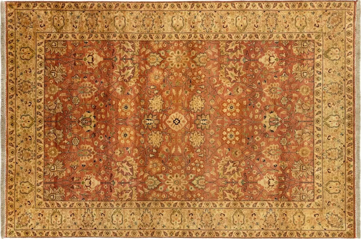 Handwoven rug No. 635, 6′ × 9′, viewed from above