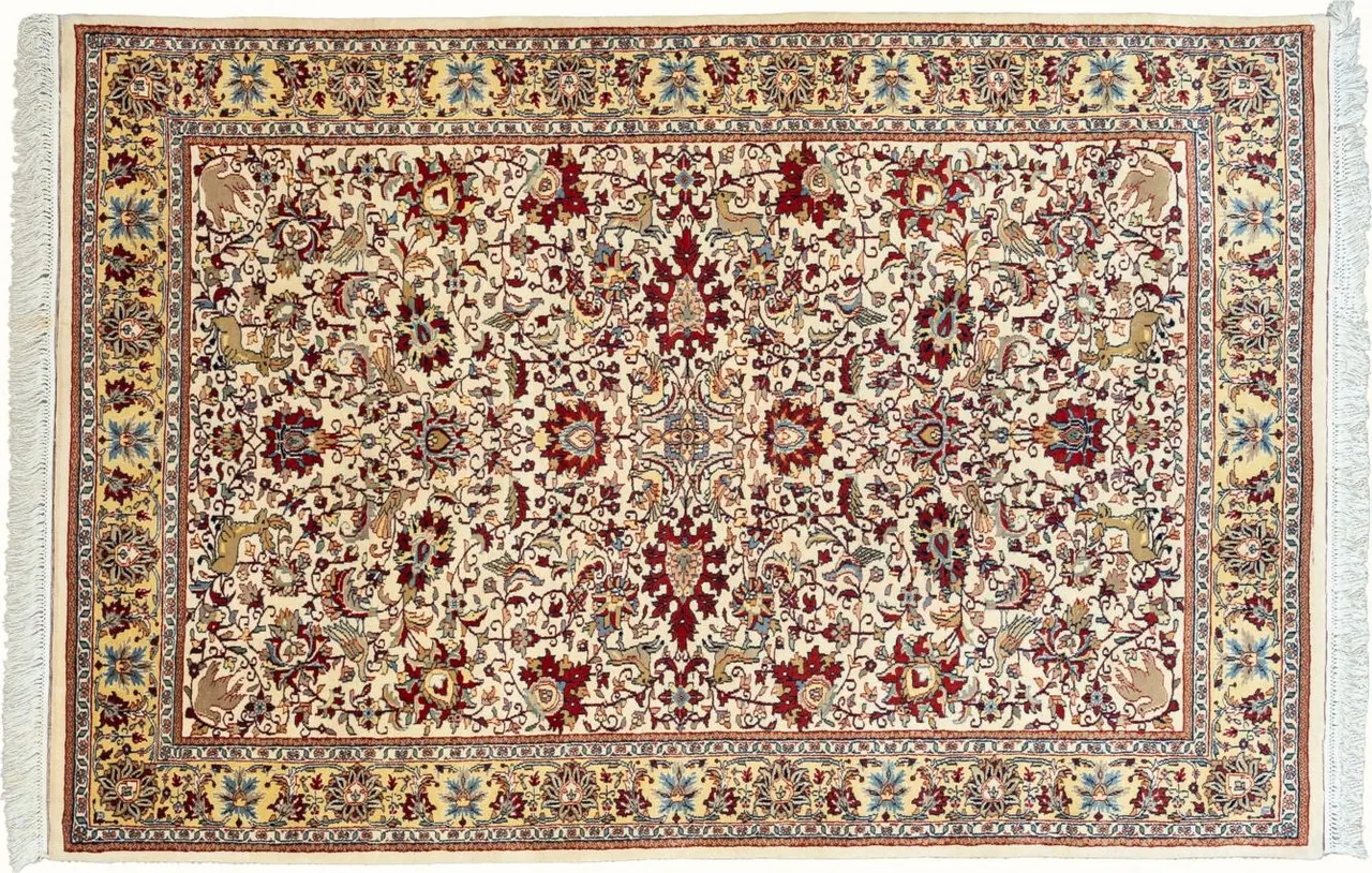 Handwoven rug No. 663, 6′ × 9′, viewed from above