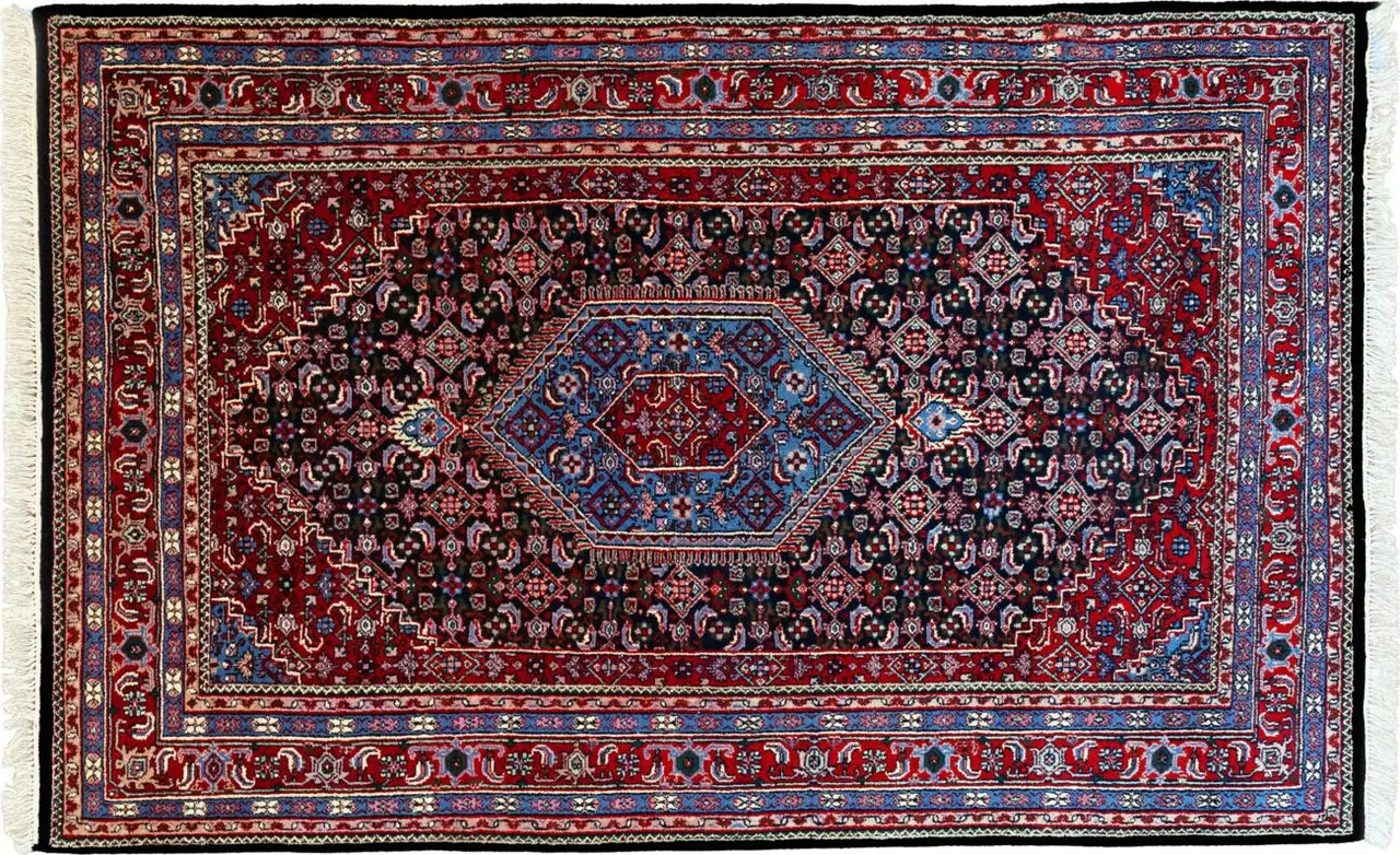 Handwoven rug No. 667, 6′ × 9′, viewed from above