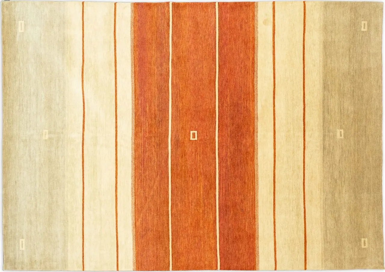 Handwoven rug No. D001, 8′ × 10′, viewed from above